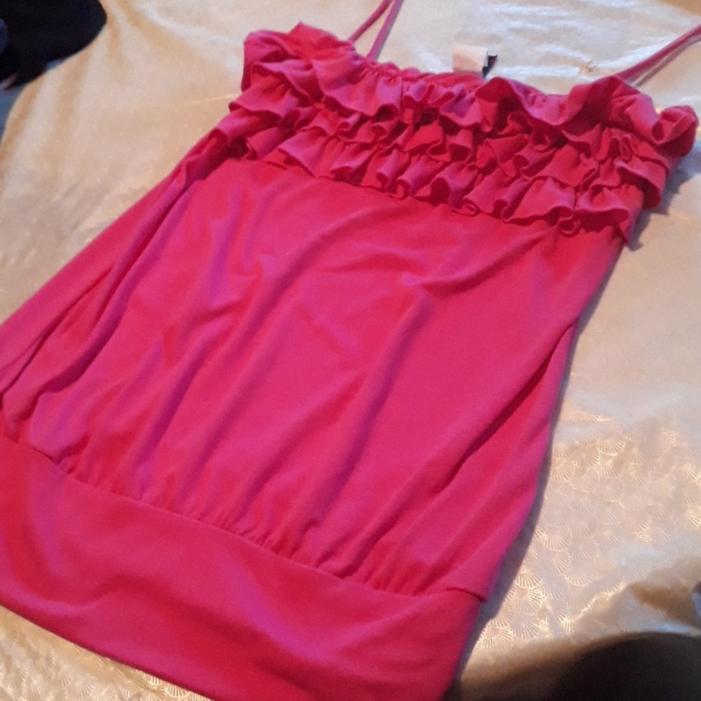 NWOT Pink Ruffles Top - Picture 3 of 3